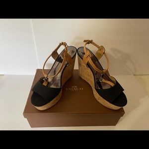 Coach canvas wedges size 9.5 NWT